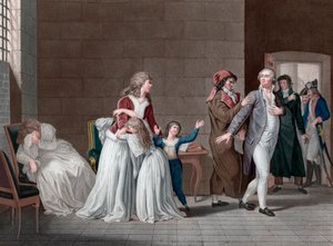 Odloučení francouzského krále Ludvíka XVI. (1754-1793, od jeho rodiny). Paříž, chrámové vězení, 20. ledna od Pierre (after) Bouillon