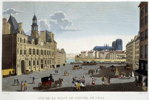 Radniční náměstí, kolem roku 1820 – v „Výhledech na Paříž“ od Courvoisiera