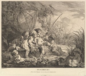 Děti Rybaření, ca. 1738. od Pierre Alexandre Aveline