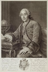 Portrét prince Dmitrije Michajloviče Golitsyna 1721-1793, 1762 od Pierre Alexandre Tardieu