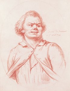 Danton vedený na popravu, 1794 (červená křída na papíře)