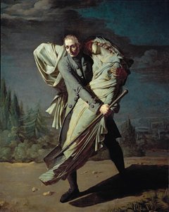 Mladík a jeho dcera ... (olej na plátně) od Pierre Antoine Augustin Vafflard