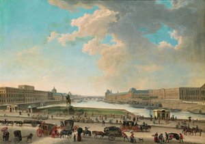 Pohled na Paříž z Place Dauphine, mezi 1750 a 1775. od Pierre Antoine Demachy