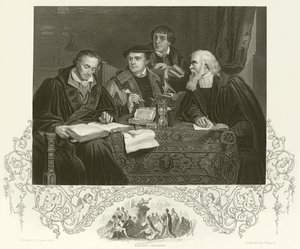 Luther, Melancthon, Pomeranus a Cruciger od Pierre Antoine Labouchere