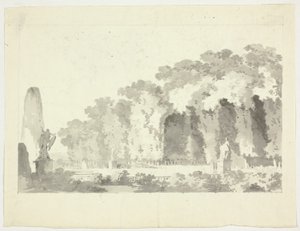 Pohled na park ve Versailles: Stromy a sochy od Pierre Antoine Mongin