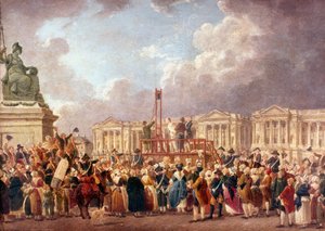 Poprava gilotinou v Paříži během francouzské revoluce, 1790s 1793-1807 od Pierre Antoine de Machy