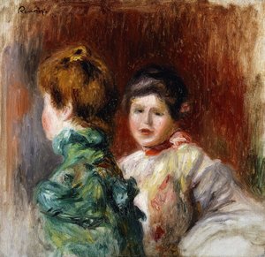 Náčrt hlav dvou žen; Skica, dvě ženské hlavy, 1895 od Pierre Auguste Renoir