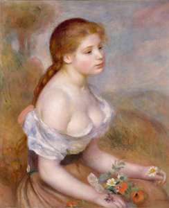 Mladá dívka s sedmikrásky od Pierre-Auguste Renoir