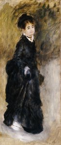 Mladá žena v celé délce, držící sukni, 1877 od Pierre Auguste Renoir