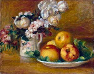 Jablka a květiny, c1895. od Pierre Auguste Renoir