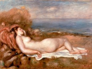 Bather ležící u moře od Pierre Auguste Renoir
