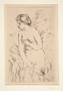 Debut Baigneuse, ? mi-jambes (Stojící koupající se, až po kolena) od Pierre Auguste Renoir
