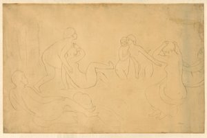 Koupání v lese od Pierre Auguste Renoir