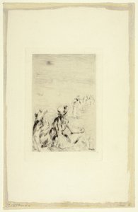 Děti na pláži, Berneval od Pierre Auguste Renoir