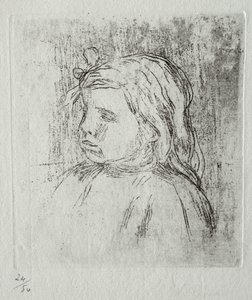 Claude Renoir, tři čtvrtiny vlevo od Pierre Auguste Renoir