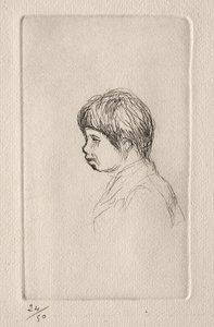 Claude Renoir, Umělcův syn, v profilu od Pierre Auguste Renoir