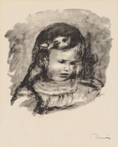 Claude Renoir, hlava skloněná od Pierre Auguste Renoir