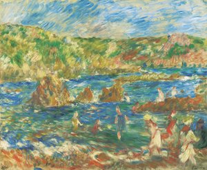 Děti na pláži Guernsey, c.1883 od Pierre Auguste Renoir