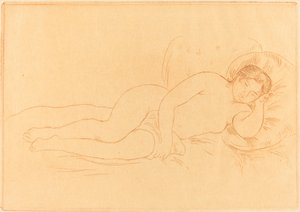 Female Nude Ležící Femme nue gauč, 1906. od Pierre Auguste Renoir