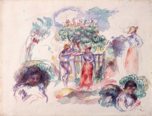 Postavy pod stromem, 1880-82. od Pierre Auguste Renoir