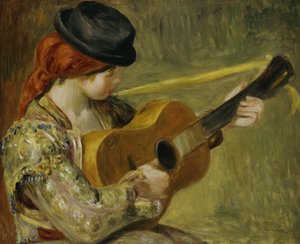 Dívka s kytarou, 1897 od Pierre Auguste Renoir