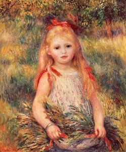 Dívka se snopem kukuřice od Pierre-Auguste Renoir (1841-1919), olej na plátně, 65x54 cm od Pierre Auguste Renoir