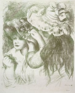 Čepice na klobouk, první deska; Špendlíkový klobouk, první deska, kolem roku 1897 od Pierre Auguste Renoir