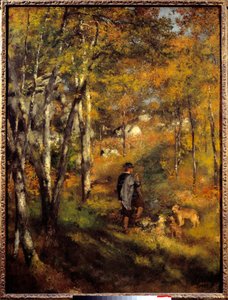 Jules Lecoeur a jeho psi v lese Fontainebleau. Obraz Pierra Auguste Renoira (1841-1919) od Pierre Auguste Renoir