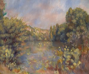 Krajina u jezera, c. 1889 od Pierre-Auguste Renoir