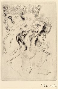 Le Chapeau Epignele, Připnutí klobouku, c1894. od Pierre Auguste Renoir
