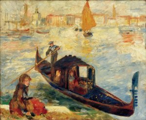 Canal Grande, Benátky (Gondola) od Pierre Auguste Renoir