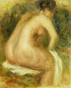 Nahá žena koupání; Sedící nahá žena, 1910