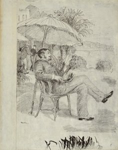 Na terase hotelu v Bordighera: Malíř Jean Martin hodnotí svůj účet, 1881 od Pierre Auguste Renoir