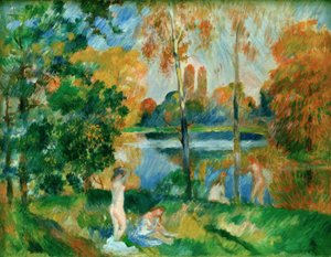 Krajina s koupajícími se od Pierre Auguste Renoir