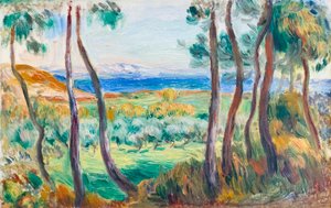 Pines lähellä Cagnesia, n. 1910 (öljy kankaalle) od Pierre Auguste Renoir