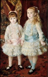 Růžová a modrá (The Cahen Ladies of Antwerp). Obraz Pierre Auguste Renoir (Pierre-Auguste od Pierre Auguste Renoir