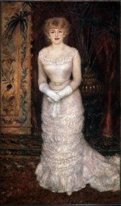 Portrét herečky Jeanne Samary (Comedie Francaise). Obraz Pierre Auguste Renoir (Pierre-Auguste Renoir od Pierre Auguste Renoir