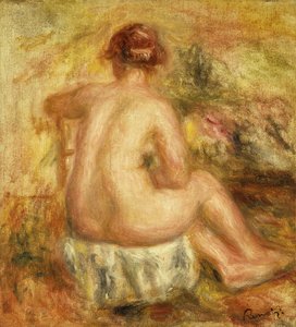 Sedící ženský akt, pohled zezadu; Femme nue assise, vue de dos, 1917