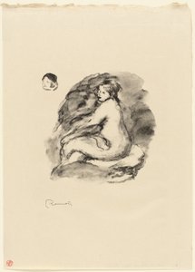 Studie sedícího ženského aktu, varianta od Pierre Auguste Renoir
