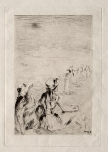 Na pláži, v Bernevalu. od Pierre Auguste Renoir