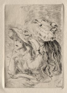 Hatpin (Dcera Berthe Morisot a její bratranec), 1. deska od Pierre Auguste Renoir