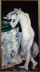 Mladý chlapec ke kočce. Obraz Pierra Auguste Renoira (1841-1919) od Pierre Auguste Renoir