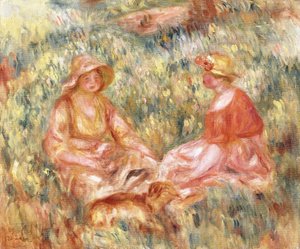 Dvě ženy v trávě, kolem roku 1910 od Pierre Auguste Renoir