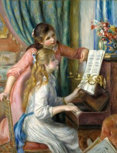 Dvě mladé dívky u klavíru, 1892 od Pierre Auguste Renoir