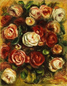Váza s růžemi, od Pierre Auguste Renoir