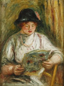 Žena čtení; Žena čtení, kolem 1910-12 od Pierre Auguste Renoir