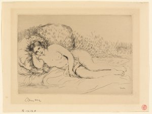 Žena ležící, doleva od Pierre Auguste Renoir
