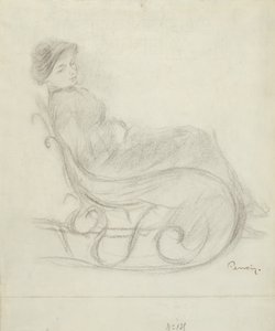 Žena sedící v křesle (recto); Žena v křesle, při pohledu zezadu (verze) od Pierre Auguste Renoir