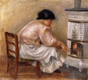 Žena na rohu sporáku; Femme au Coin du Poele, 1912 od Pierre Auguste Renoir