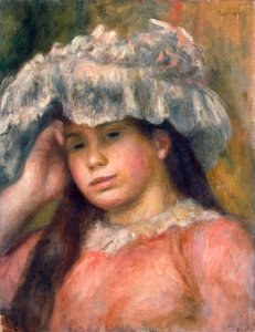 Mladá dívka v klobouku, 1892-1894. od Pierre Auguste Renoir